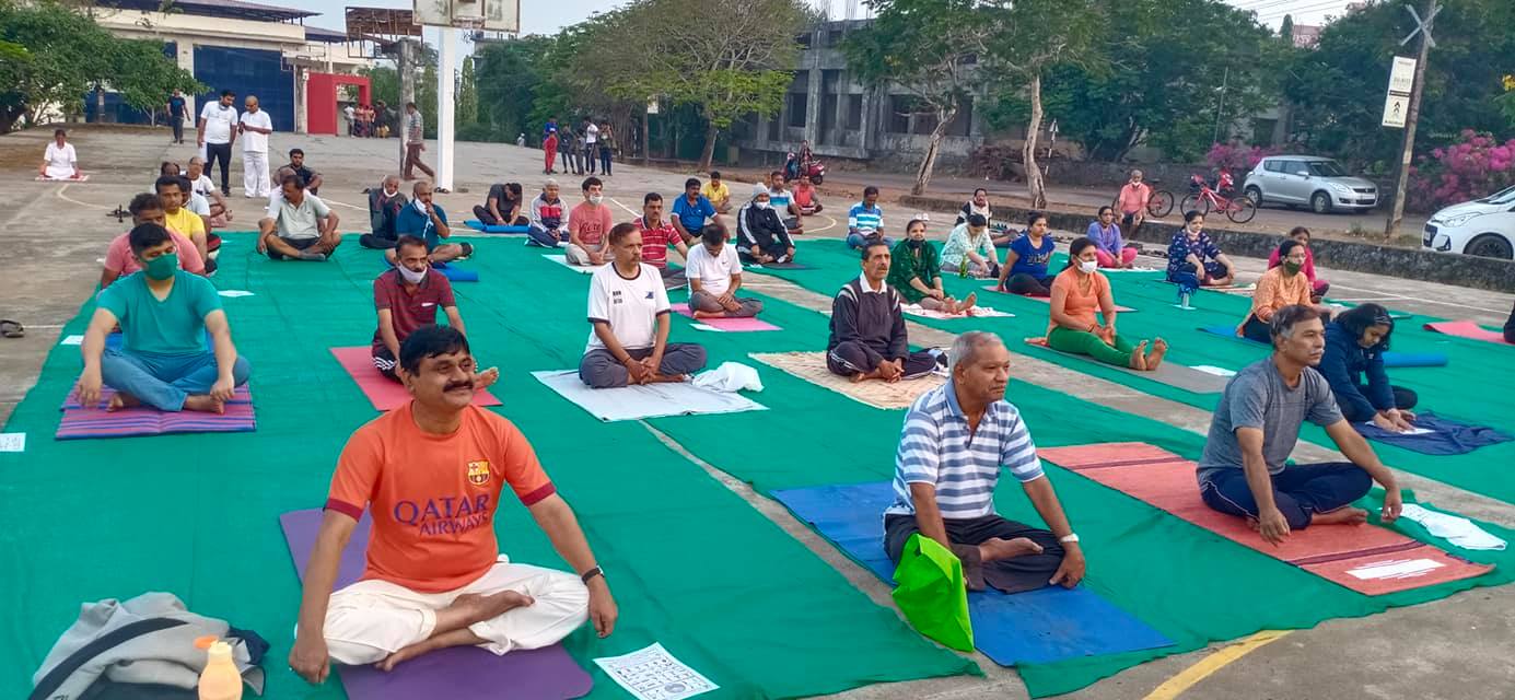Yoga camp in progress.