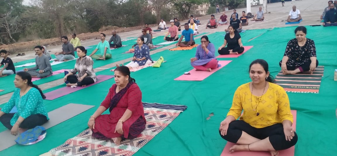 Yoga camp in progress.