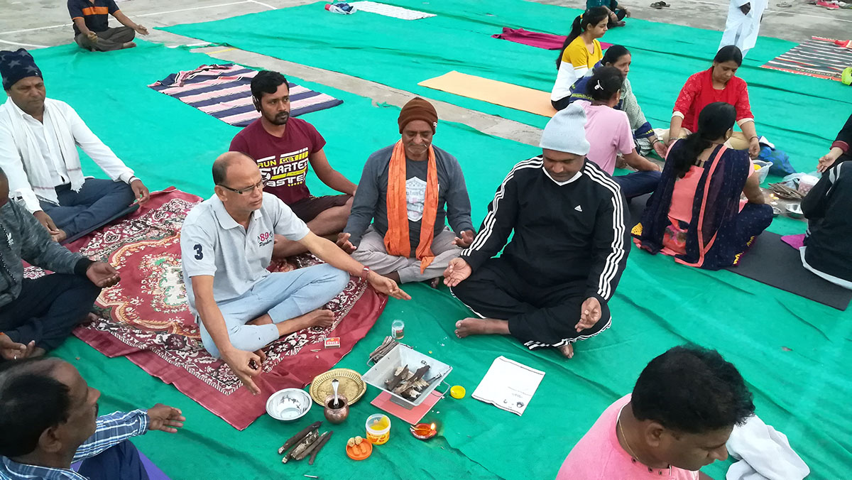 Final Day of Yoga included Yagnas.