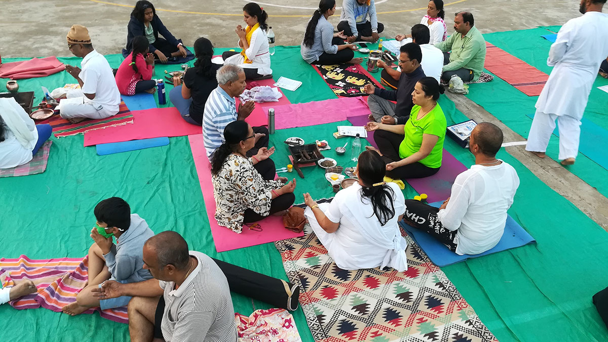 Final Day of Yoga included Yagnas.