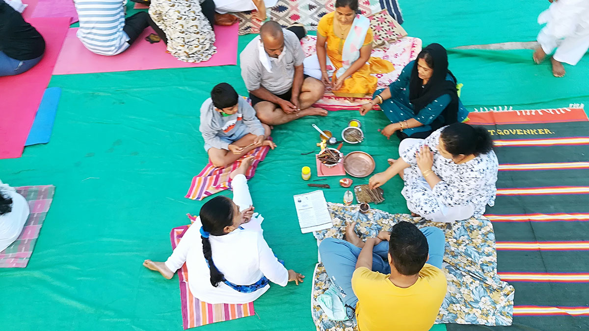 Final Day of Yoga included Yagnas.