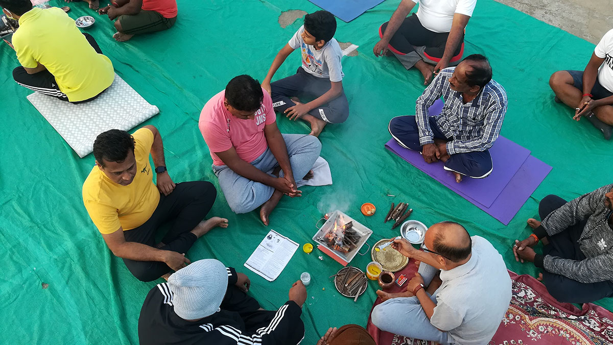 Final Day of Yoga included Yagnas.