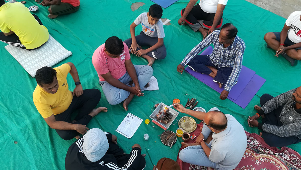 Final Day of Yoga included Yagnas.