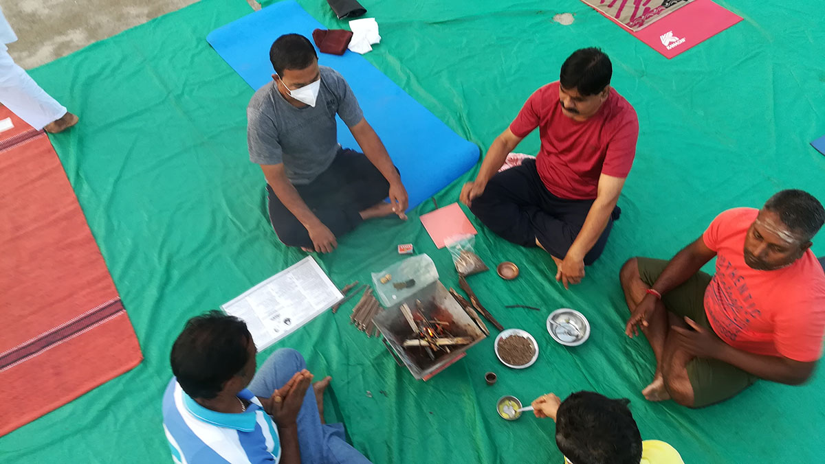 Final Day of Yoga included Yagnas.