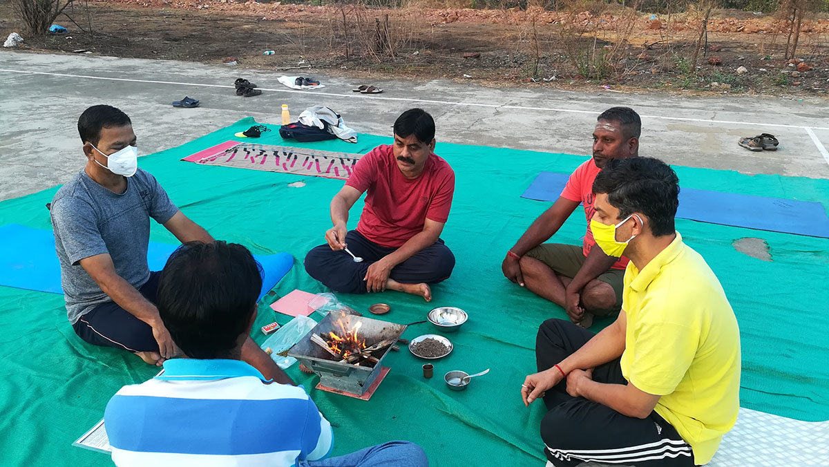 Final Day of Yoga included Yagnas.