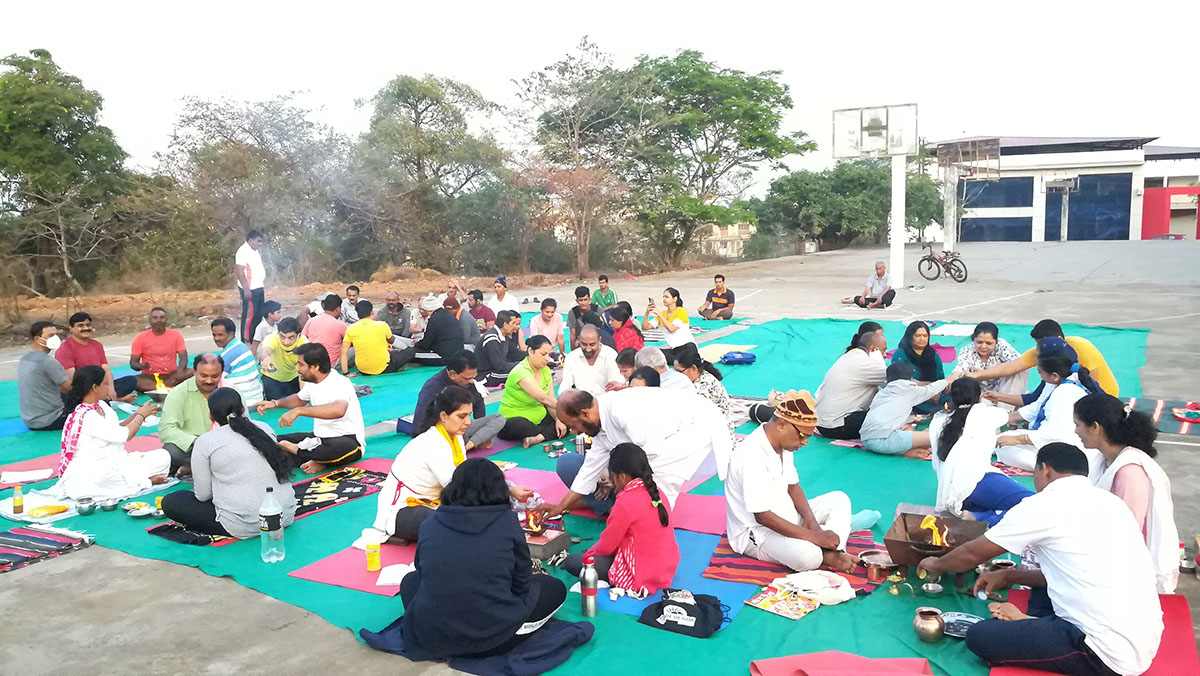 Final Day of Yoga included Yagnas.