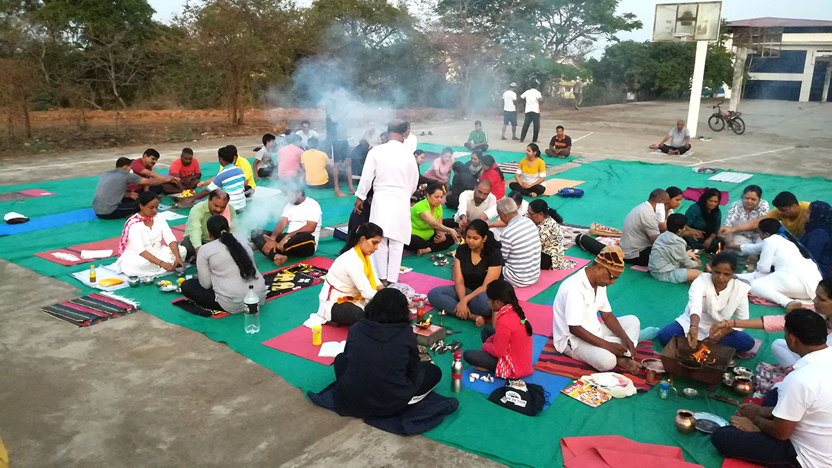 Final Day of Yoga included Yagnas.