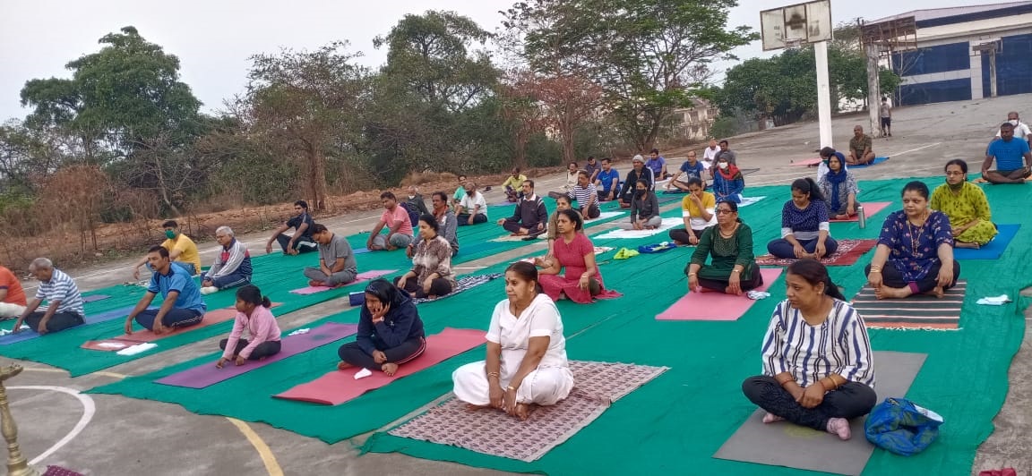 Yoga camp in progress.