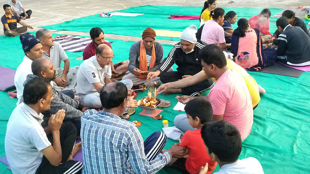 Final Day of Yoga included Yagnas.