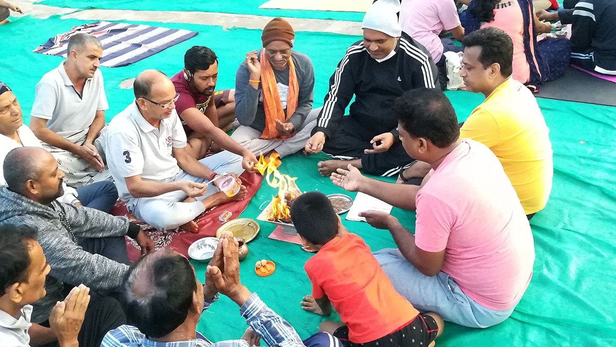 Final Day of Yoga included Yagnas.