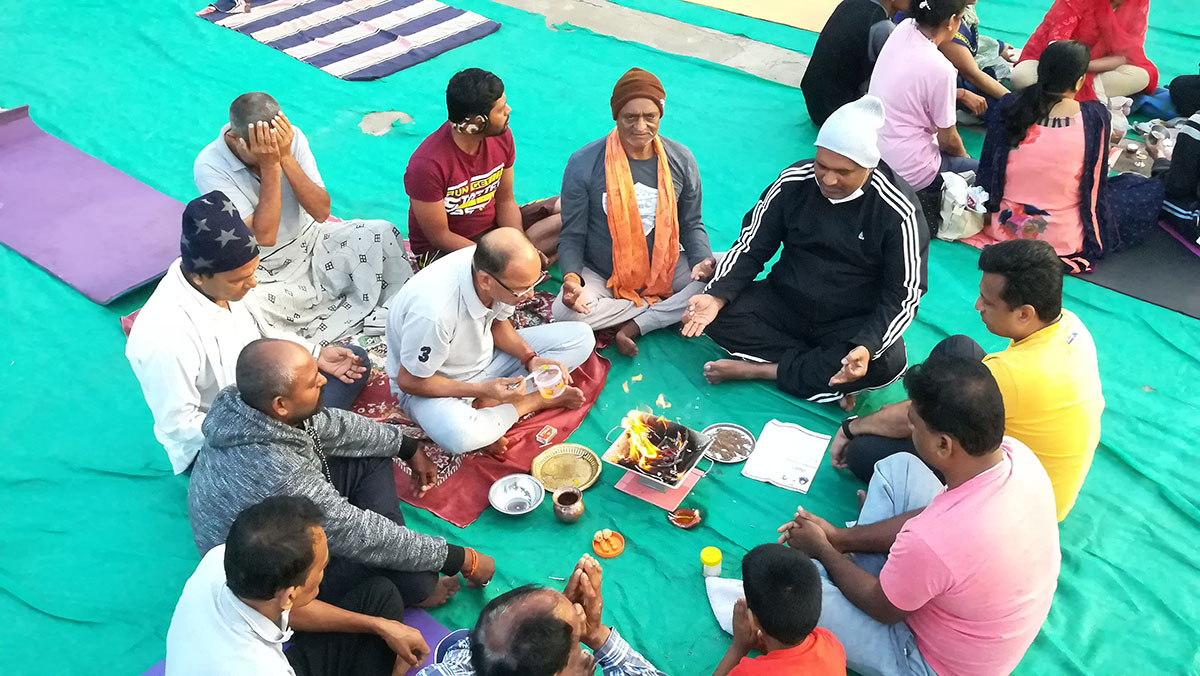 Final Day of Yoga included Yagnas.