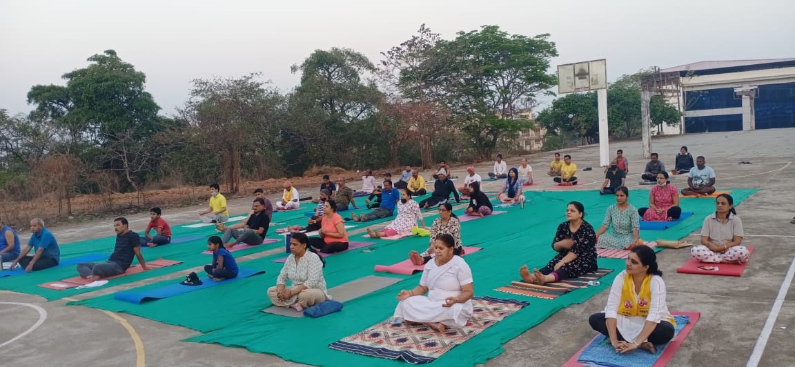 Yoga camp in progress.
